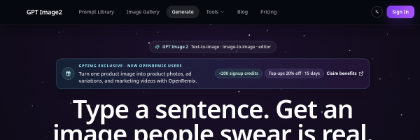 GPT Image 2官网截图